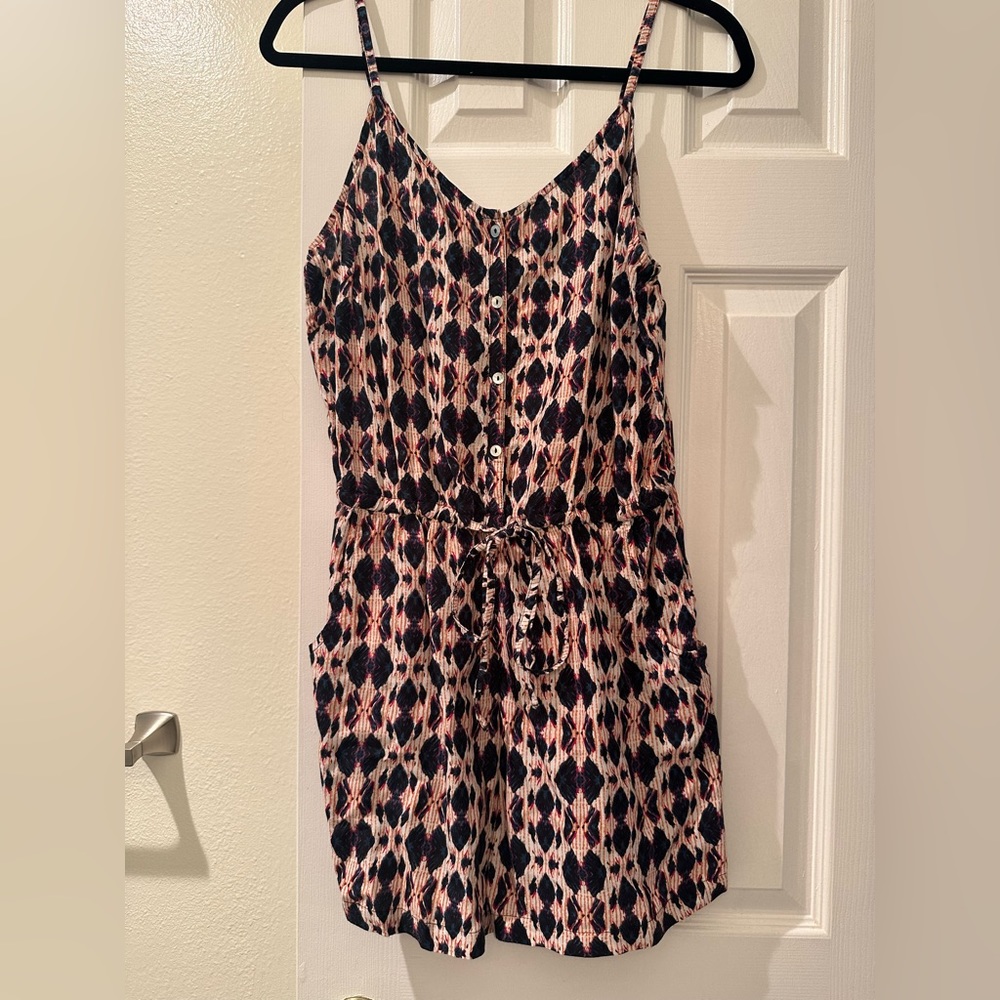 Romper with red stripes and navy details